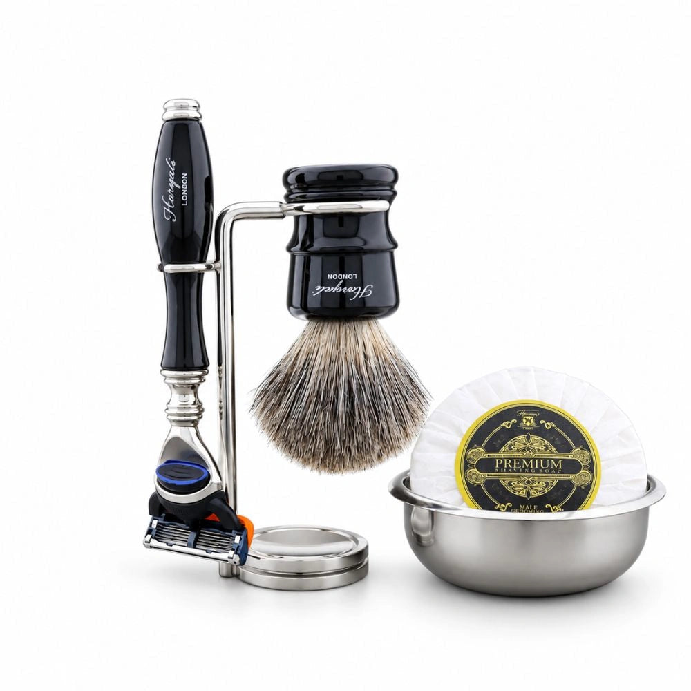Lincoln 5-Pc Grey Fibre Shaving Kit for Wet Shaving