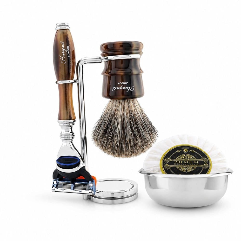 Lincoln 5-Pc Grey Fibre Shaving Kit for Wet Shaving