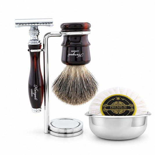 Lincoln 5-Pc Grey Fibre Shaving Kit for Wet Shaving