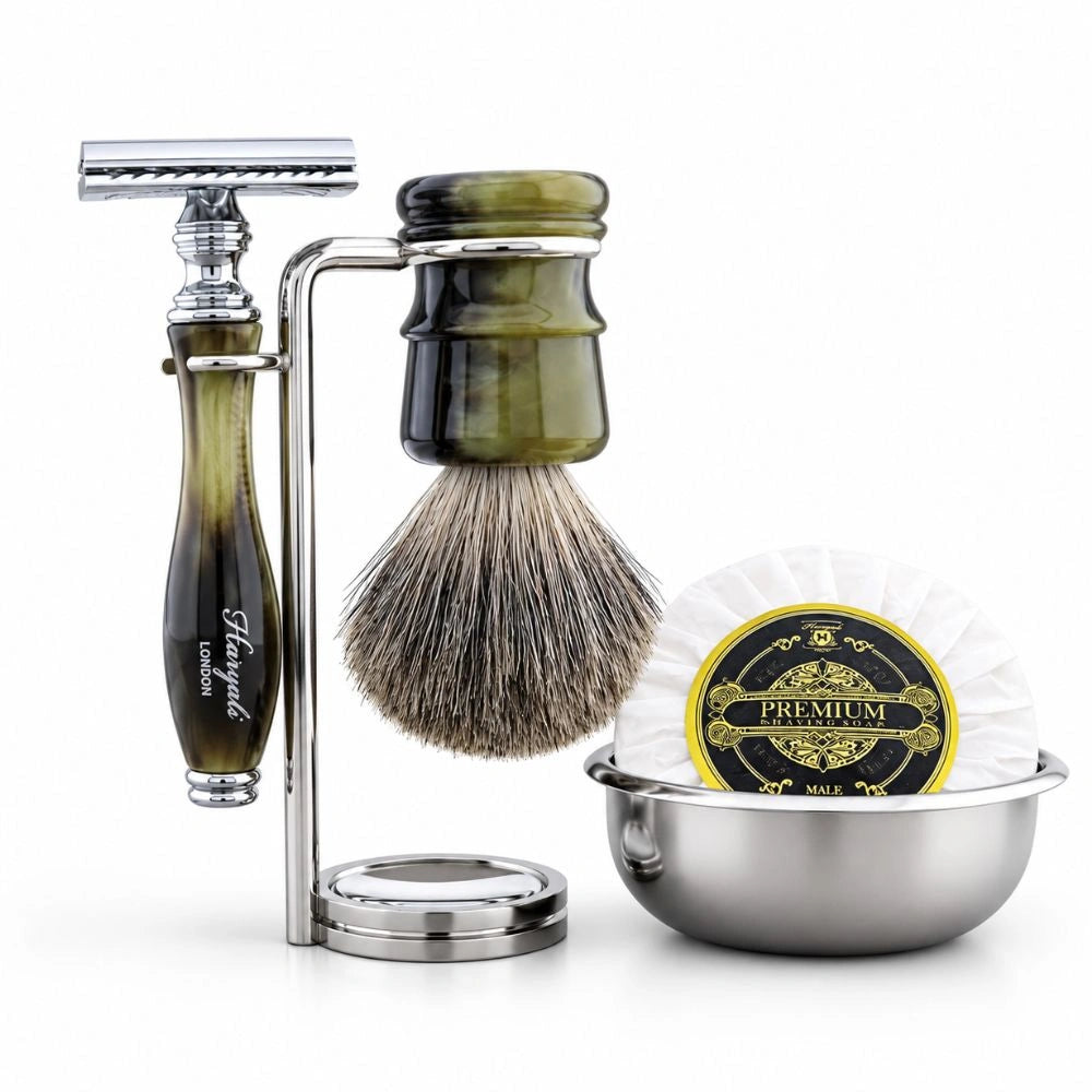 Lincoln 5-Pc Grey Fibre Shaving Kit for Wet Shaving