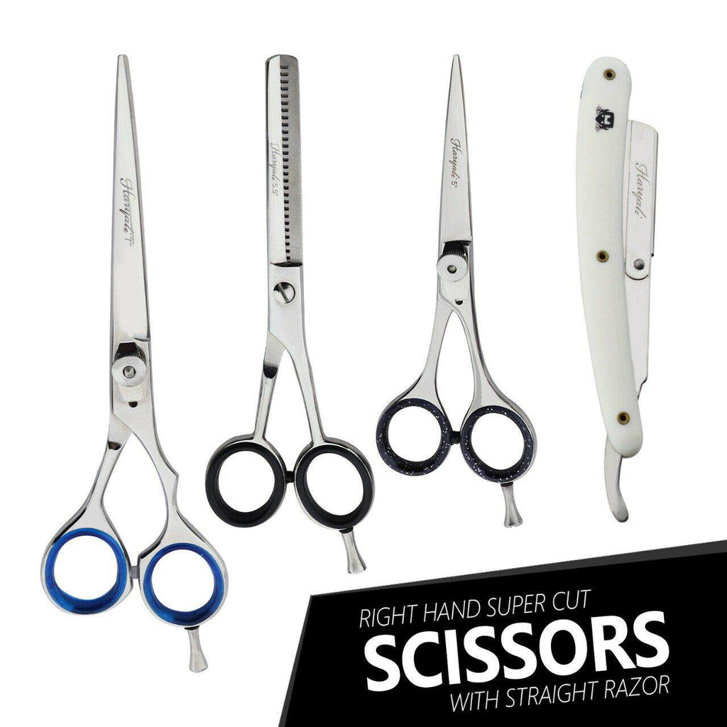 4 Pcs Barber Hair Cutting Set/Hairdressing Kit Scissors & Razors - HARYALI LONDON