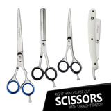4 Pcs Barber Hair Cutting Set/Hairdressing Kit Scissors & Razors