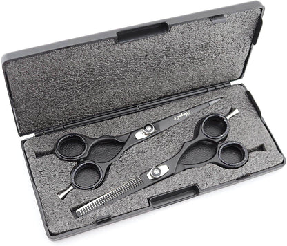 Haryali Black Professional 6 Inch Hair Cutting Thinning Scissors Set - HARYALI LONDON