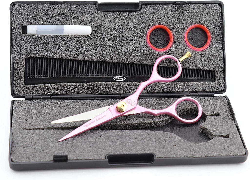 Haryali Pink 5.5" Hair Cutting Salon Barber Scissors With Adjustable Screw - HARYALI LONDON
