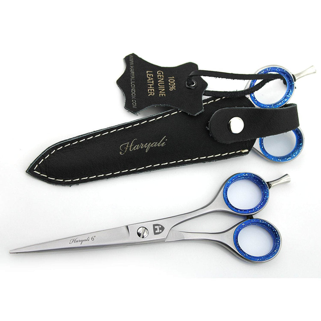 Haryali Professional 6" Hairdressing Hair Cutting Barber Salon Scissors with Leather Pouch - HARYALI LONDON