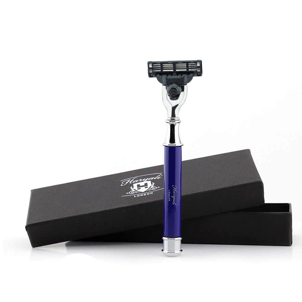 Small Circle Razor Round 3 Edge Shaving Razor - Blue | Haryali London UK – HARYALI LONDON