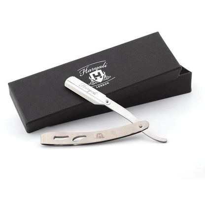 Haryali's Straight Cut Throat Razor - Steel Handle - HARYALI LONDON