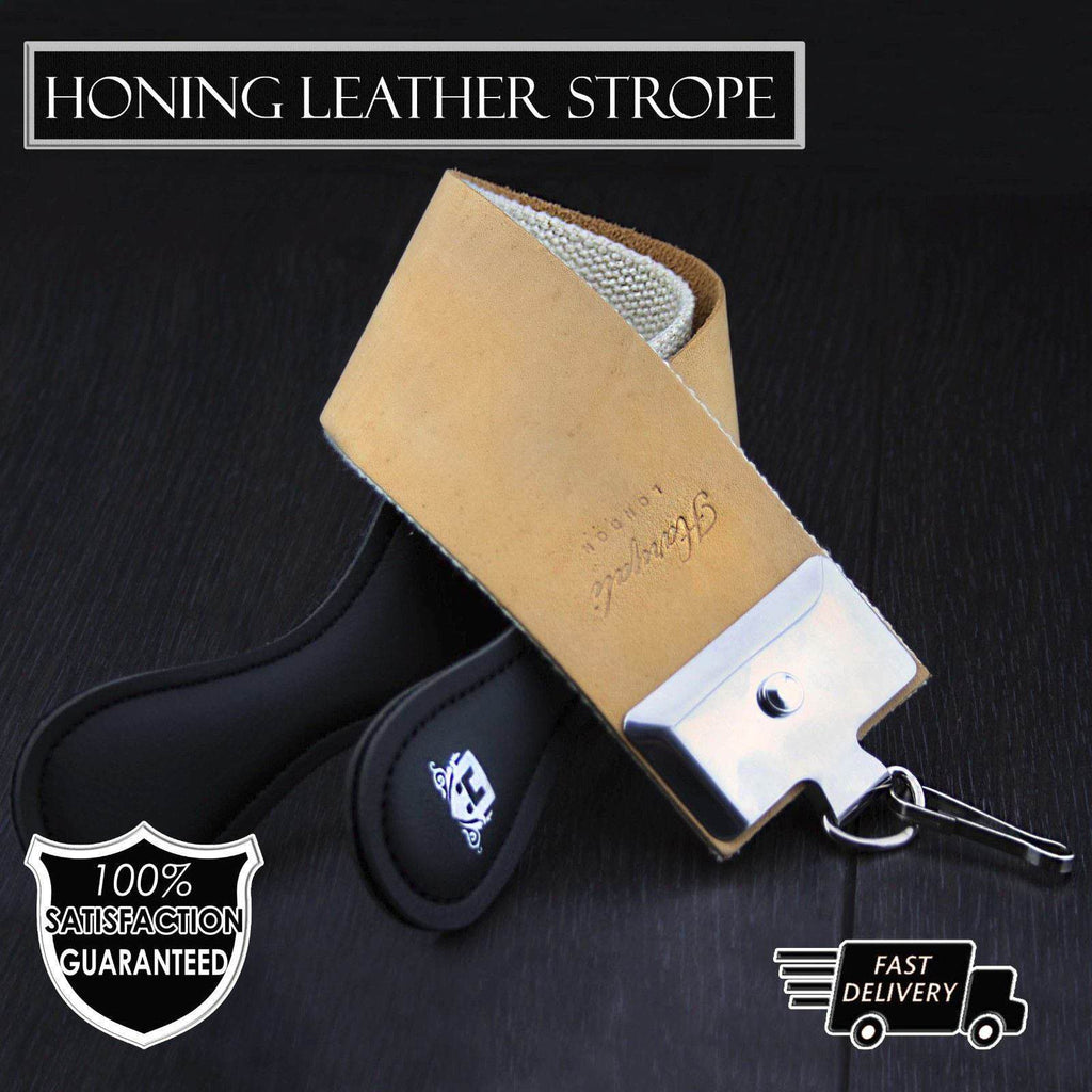 Leather Sharpening Strop - For Straight Razors, - HARYALI LONDON