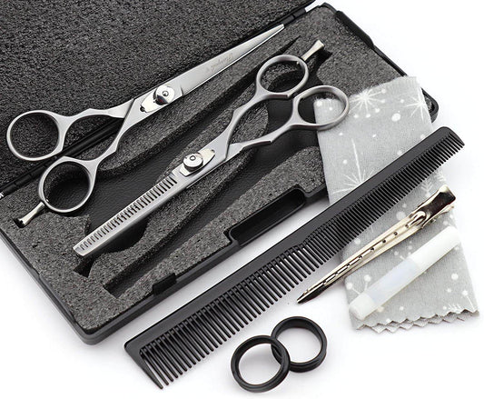Professional 6" Hairdressing Barber Scissors Set Thinning Shears - HARYALI LONDON