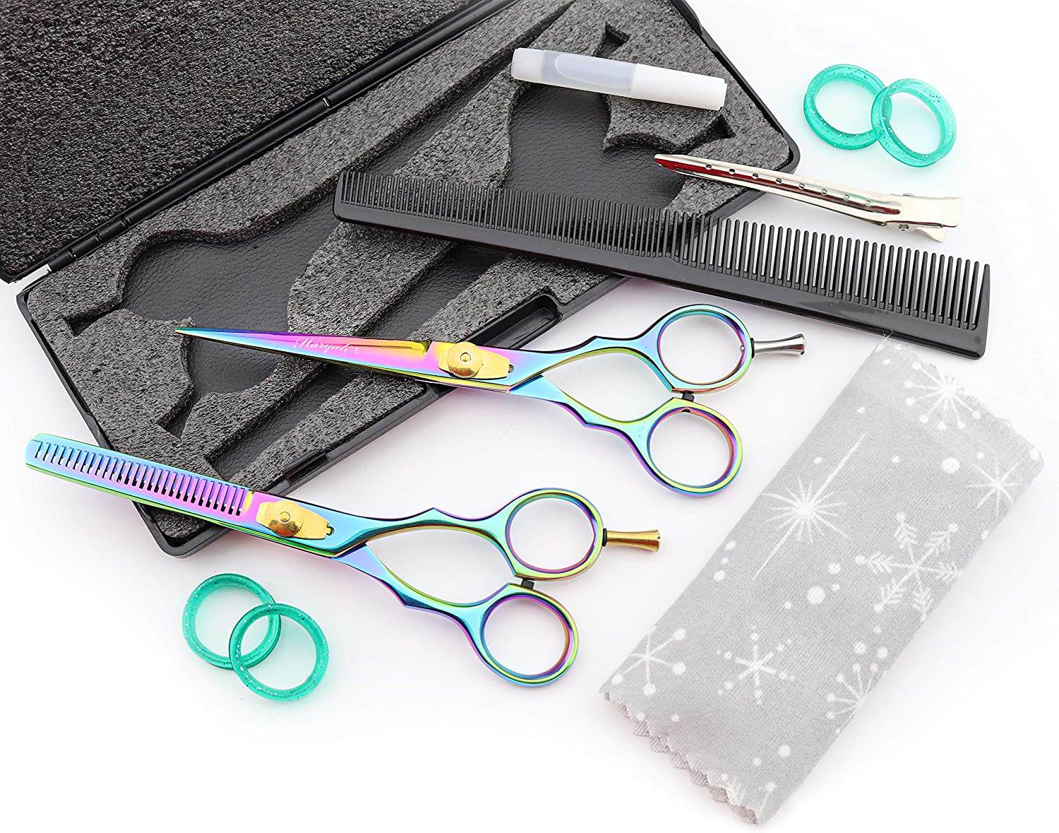 Professional 6 Inch Hairdressing Barber Scissors Set Thinning Shears - HARYALI LONDON