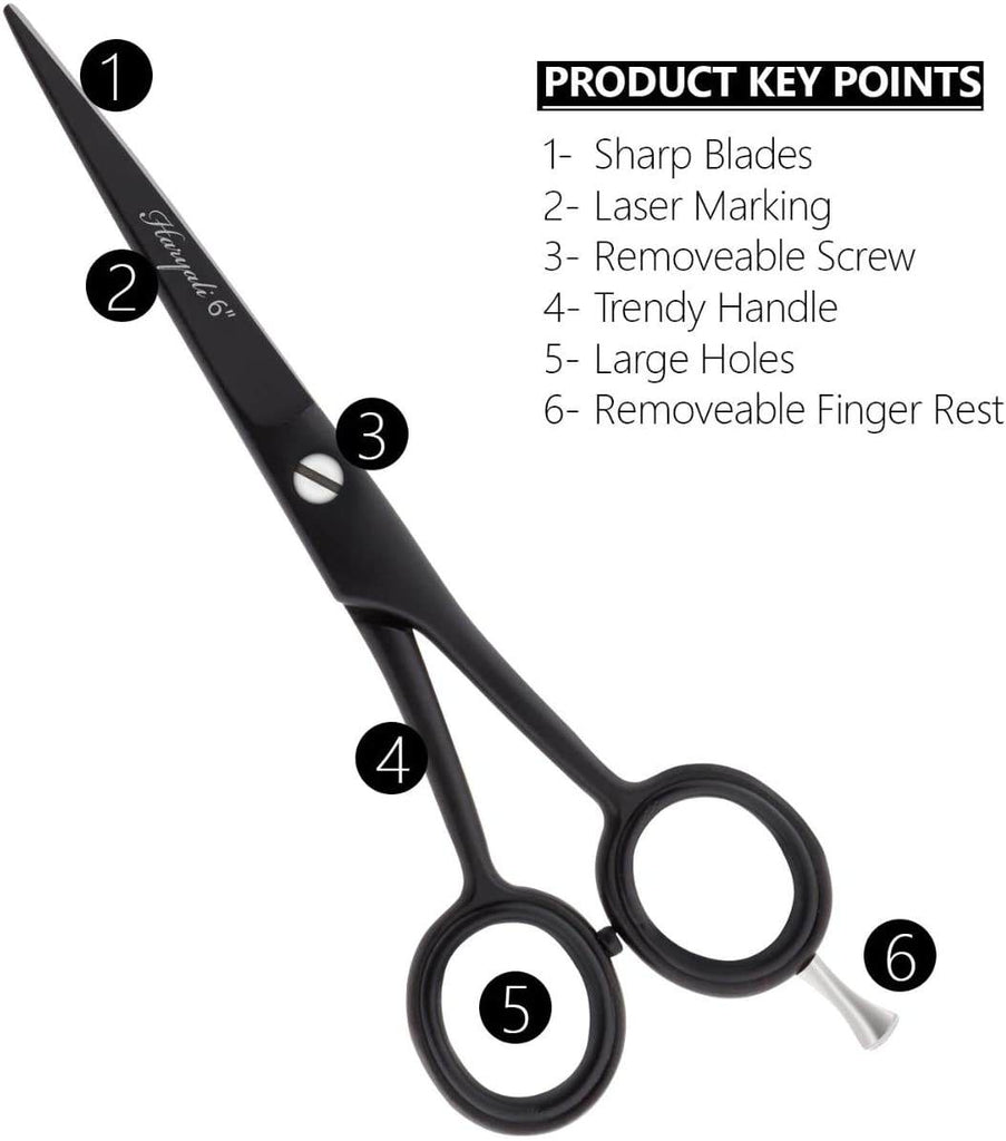 Professional Barber Hairdressing Scissor, 6 Inches Stainless Steel Haircutting Shear - HARYALI LONDON