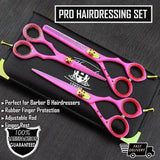 Professional Barbers Hair Cutting &Thinning Scissors Set with Case