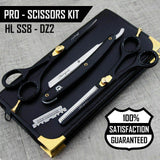 Professional Barbers Hair Cutting & Thinning Scissors Set with Razor