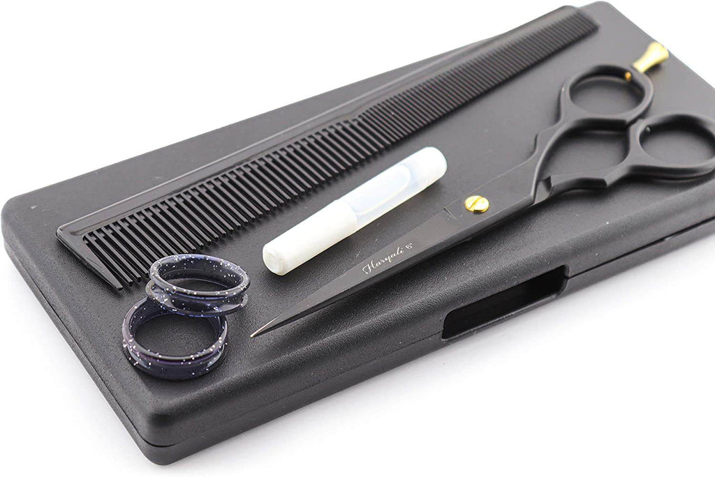 Professional Black 6.0" Barber Scissors with Razor Sharp Edges - HARYALI LONDON