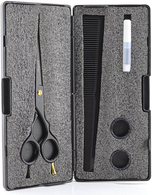 Professional Black 6.0" Barber Scissors with Razor Sharp Edges - HARYALI LONDON