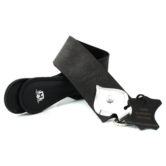 Pure Black Leather Sharpening Strop, Best Knife Strop Belt Or Razor Sharpner With Heart Design Handle - HARYALI LONDON