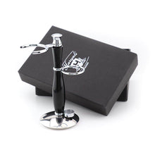 Load image into Gallery viewer, Shaving Stand in Black and Silver Color - HARYALI LONDON