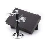 Shaving Stand in Black and Silver Color