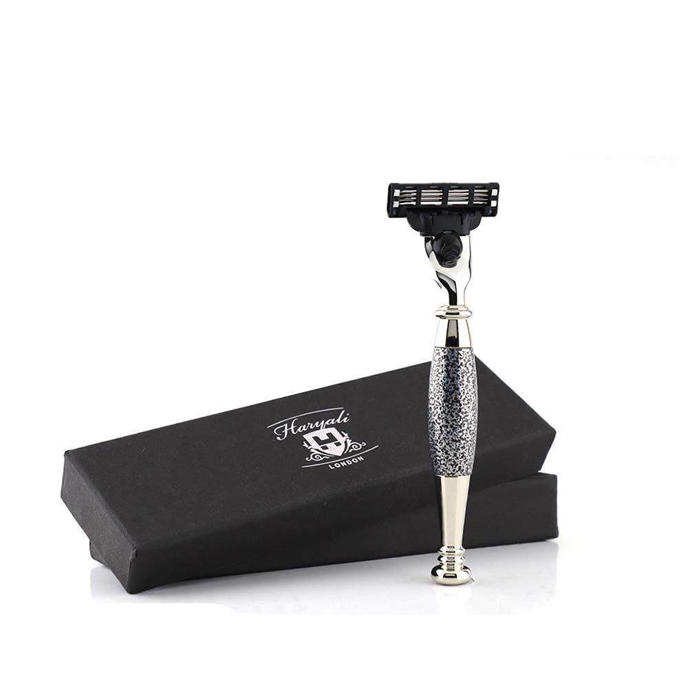 Tandori Antique 3 Edge Shaving Razor - Silver - HARYALI LONDON