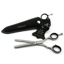 Load image into Gallery viewer, Haircutting Scissor Hair Barber Thinning Shear Texturing Scissors With Leather Pouch - HARYALI LONDON