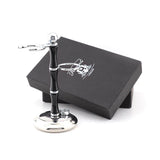 Dual Shaving Stand in Black and Silver Color