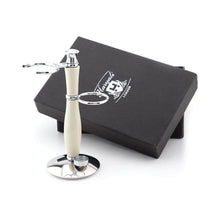 Load image into Gallery viewer, Dual Shaving Stand in Ivory and Silver Color - HARYALI LONDON