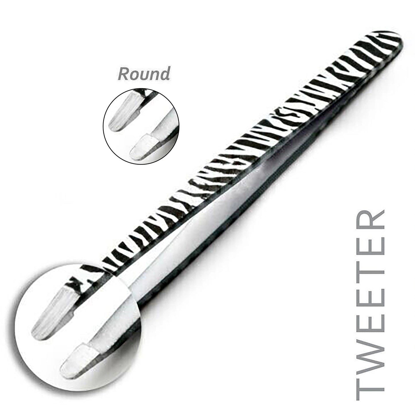 Professional Stainless Steel Zebra Print Eyebrow Tweezers Set - HARYALI LONDON