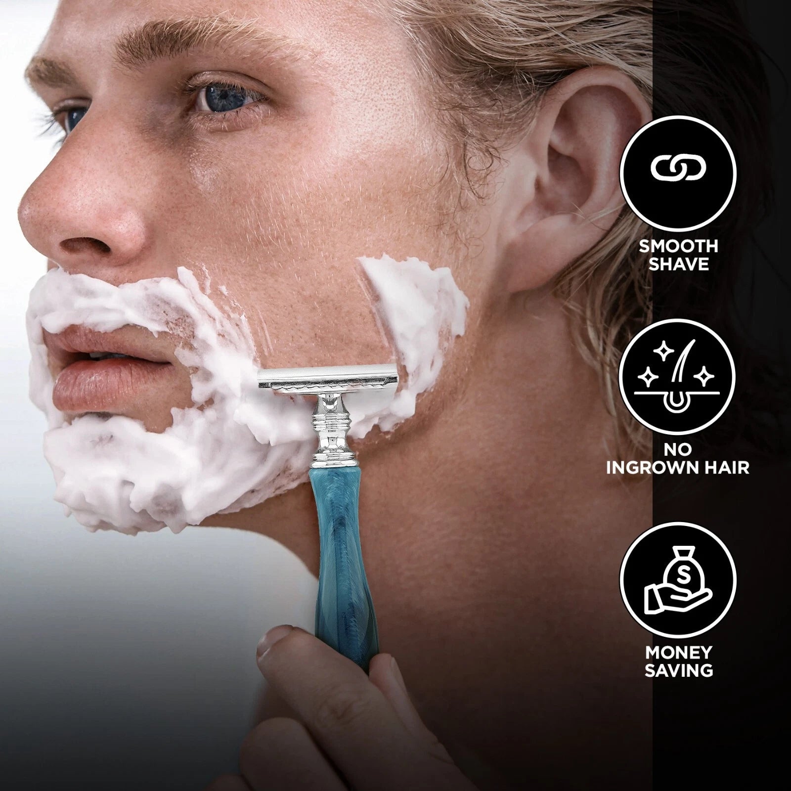 Haryali's Double Edge Safety Razor - Blue - HARYALI LONDON