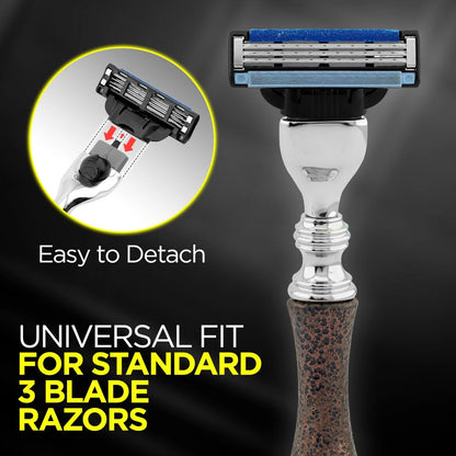 Antique 3 Blade Razor in Metallic Maroon - HARYALI LONDON