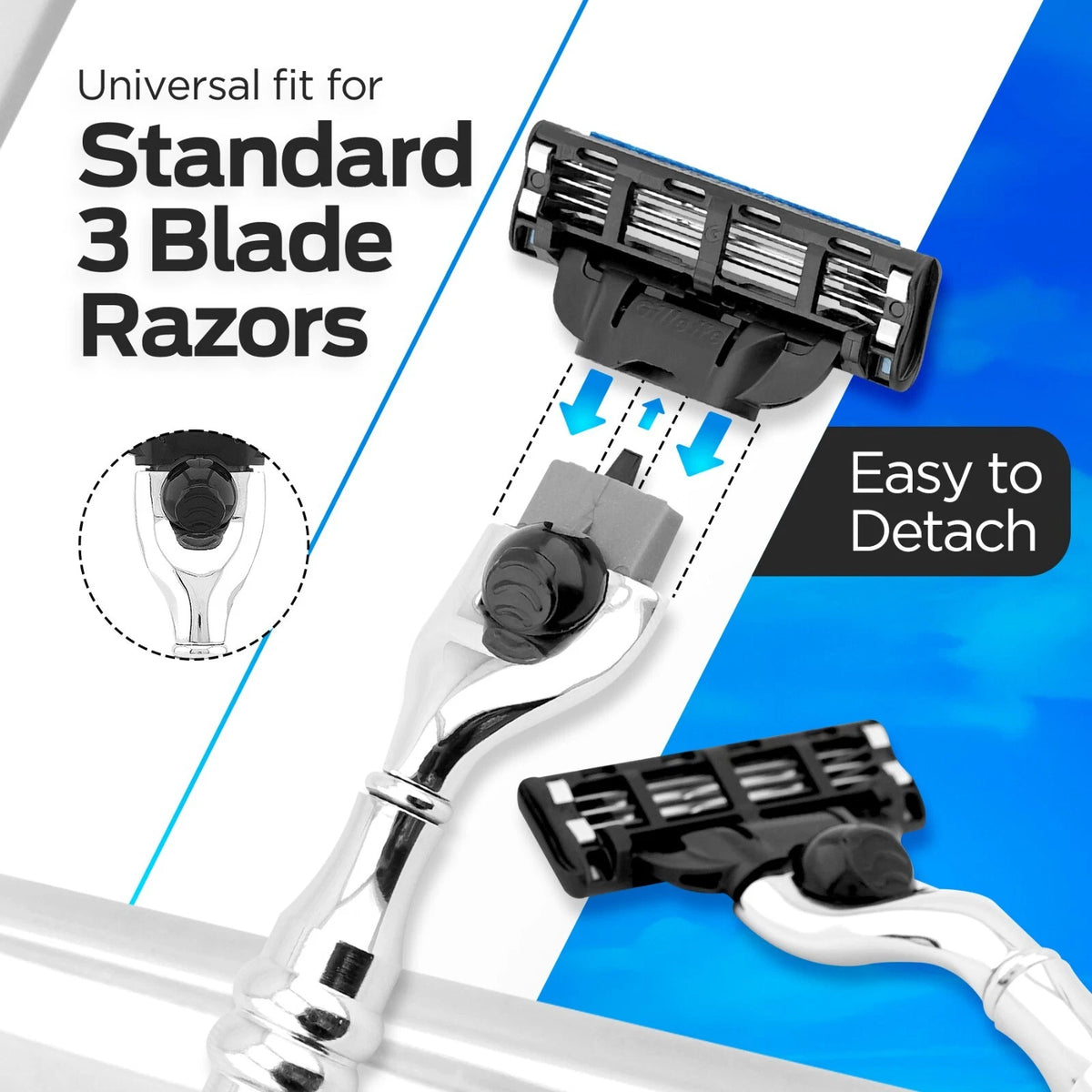 Best 3 Blade Razor Buy 3 Razor Blades with Stainless Steel Handle for Perfect Grip ...