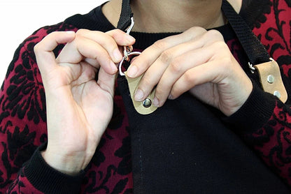 Waterproof Personalised Barber Apron Black with Pockets & Leather Straps - HARYALI LONDON