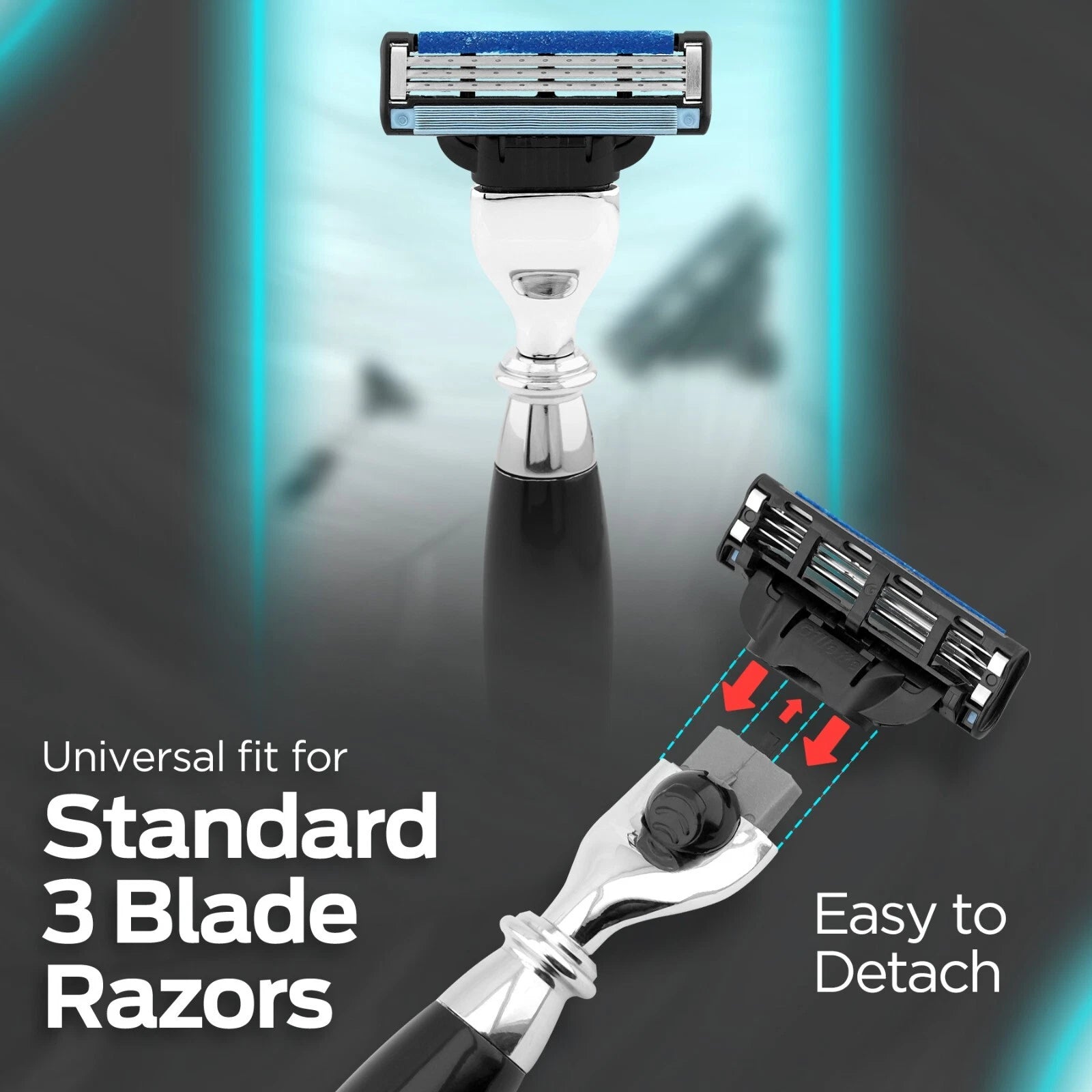 Tandoori 3 Blade Razor Black Half Nex Grip - HARYALI LONDON