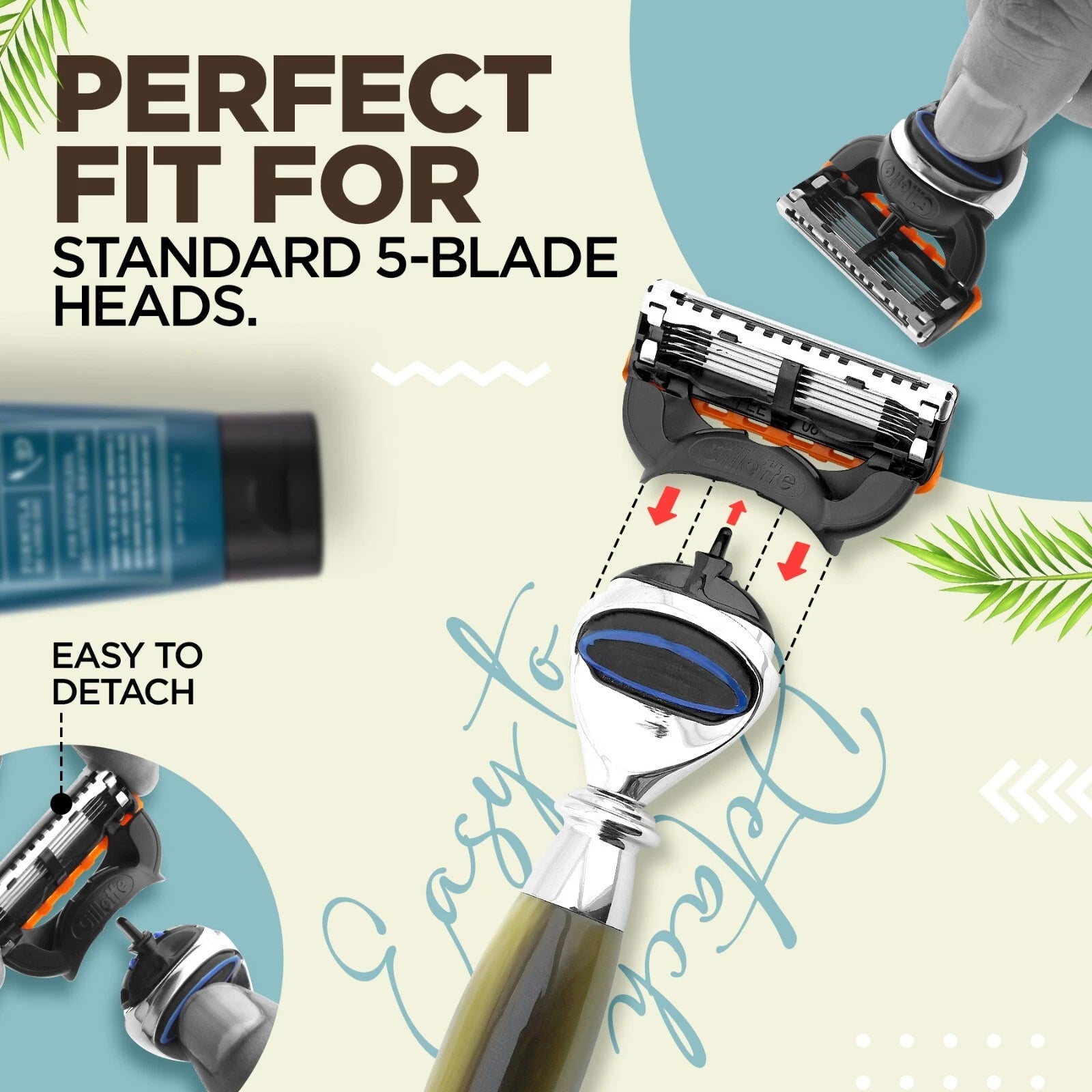 Tandoori 5 Blade Razor Half Tortoise Horn Imitation - HARYALI LONDON