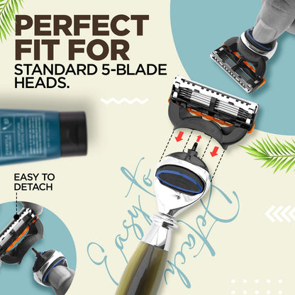 Tandoori 5 Blade Razor Half Tortoise Horn Imitation - HARYALI LONDON