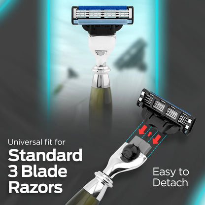 Tandoori 3 Edge Shaving Razor Tortoise Horn Imitation - HARYALI LONDON