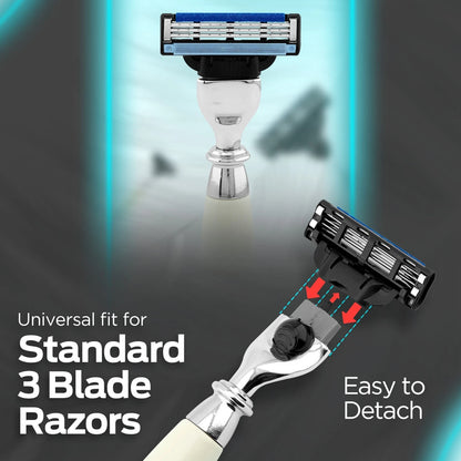 Tandoori 3 Blade Razor Ivory Half Nex Grip - HARYALI LONDON