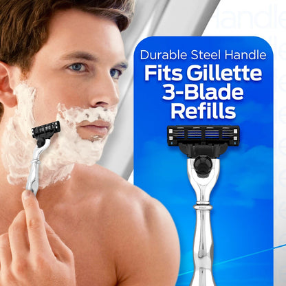 3 Blade Razor Stainless Steel Vase Shape Shaving Razor - HARYALI LONDON