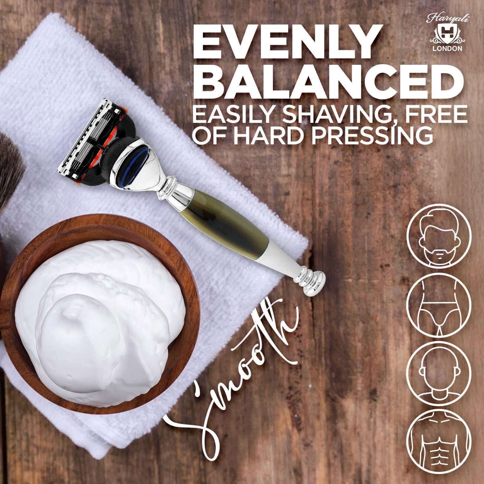 Tandoori 5 Blade Razor Half Tortoise Horn Imitation - HARYALI LONDON