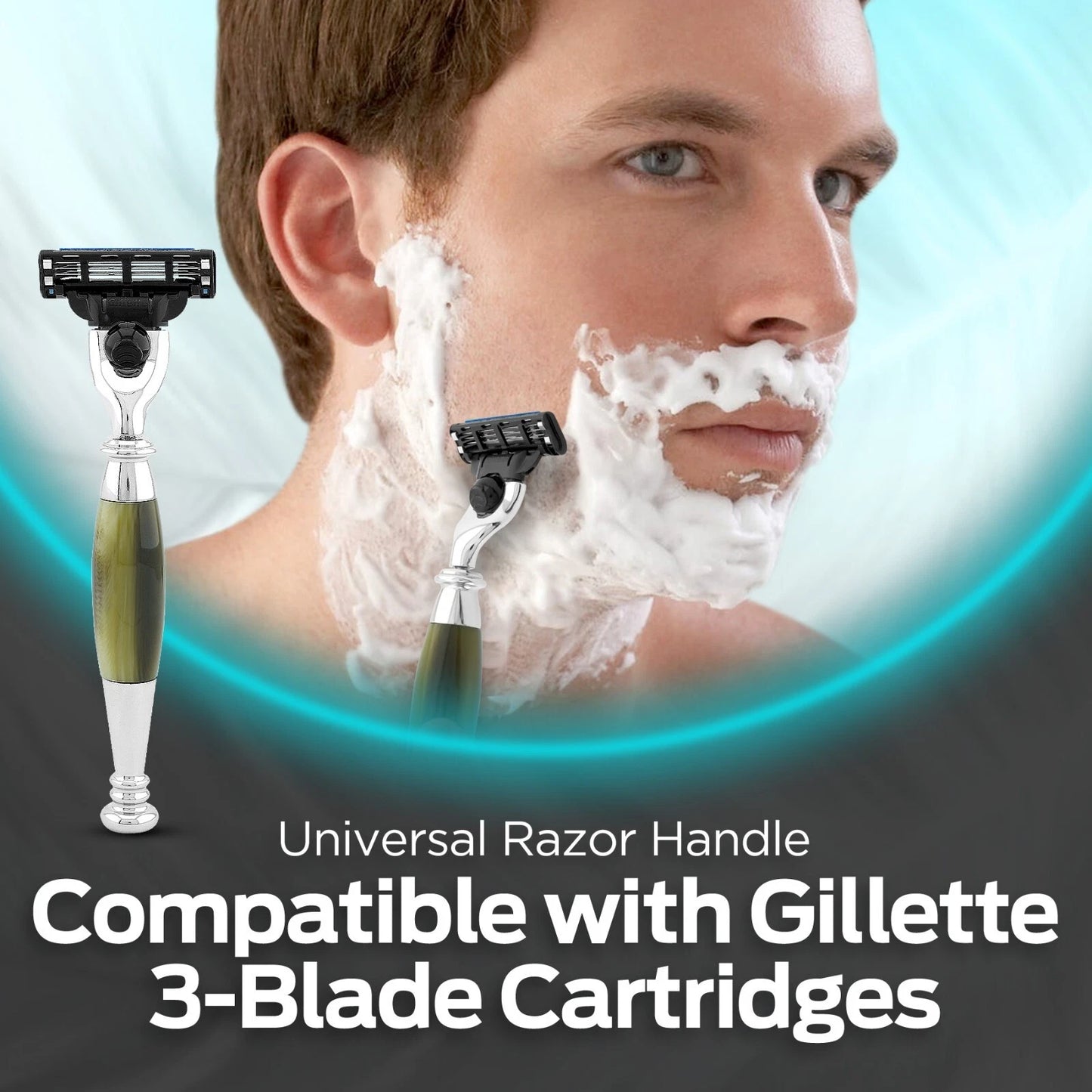 Tandoori 3 Edge Shaving Razor Tortoise Horn Imitation - HARYALI LONDON