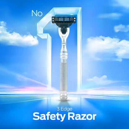 3 Blade Razor Stainless Steel Handle Perfect Grip - HARYALI LONDON