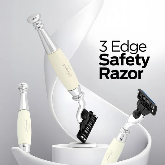 Tandoori 3 Blade Razor Ivory Half Nex Grip - HARYALI LONDON