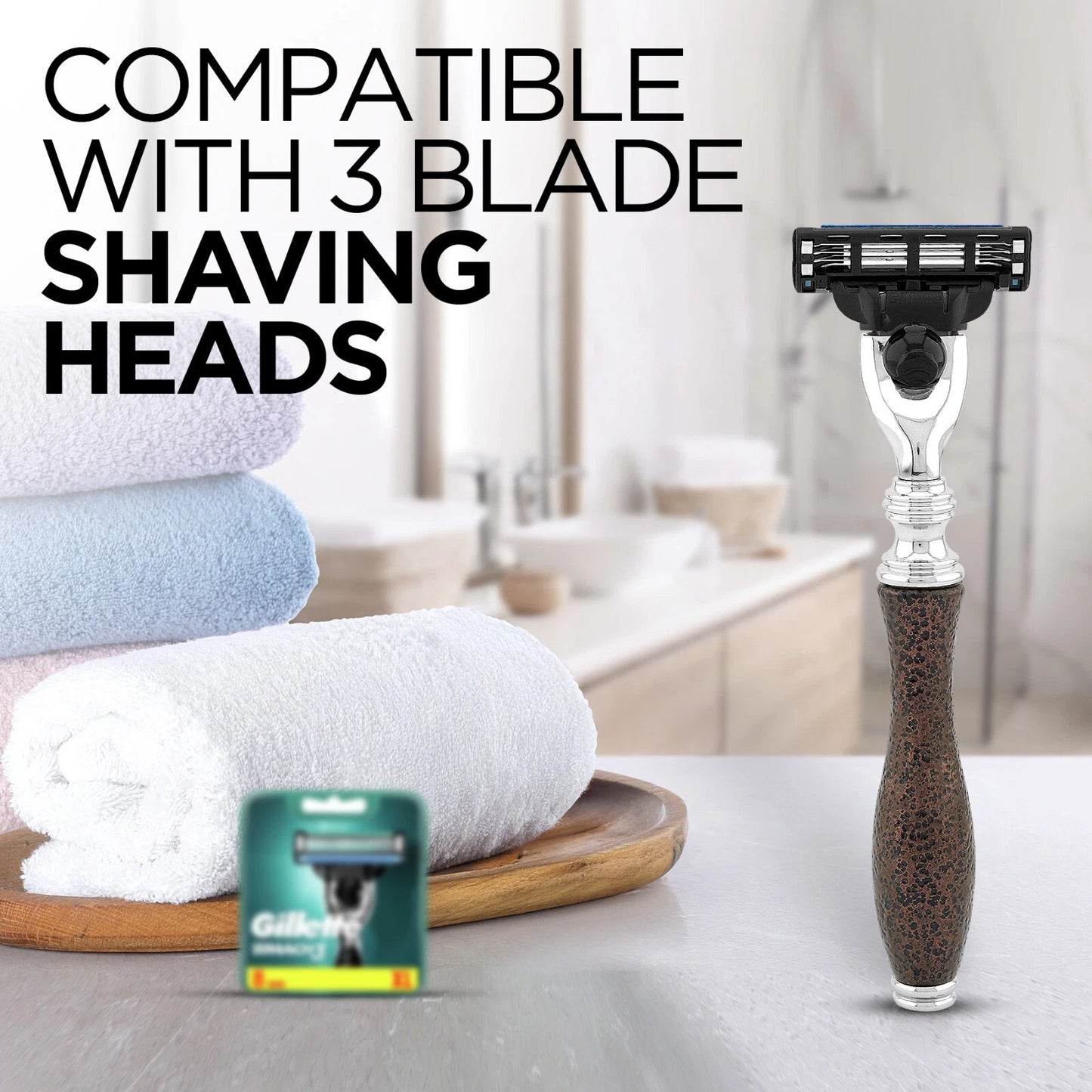 Antique 3 Blade Razor in Metallic Maroon - HARYALI LONDON