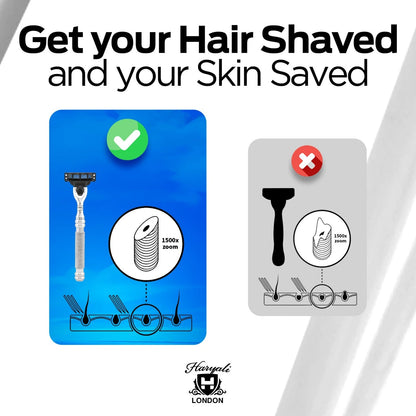 3 Blade Razor Stainless Steel Handle Perfect Grip - HARYALI LONDON