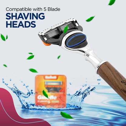 Titan Wood 5 Blade Razor for Men - HARYALI LONDON