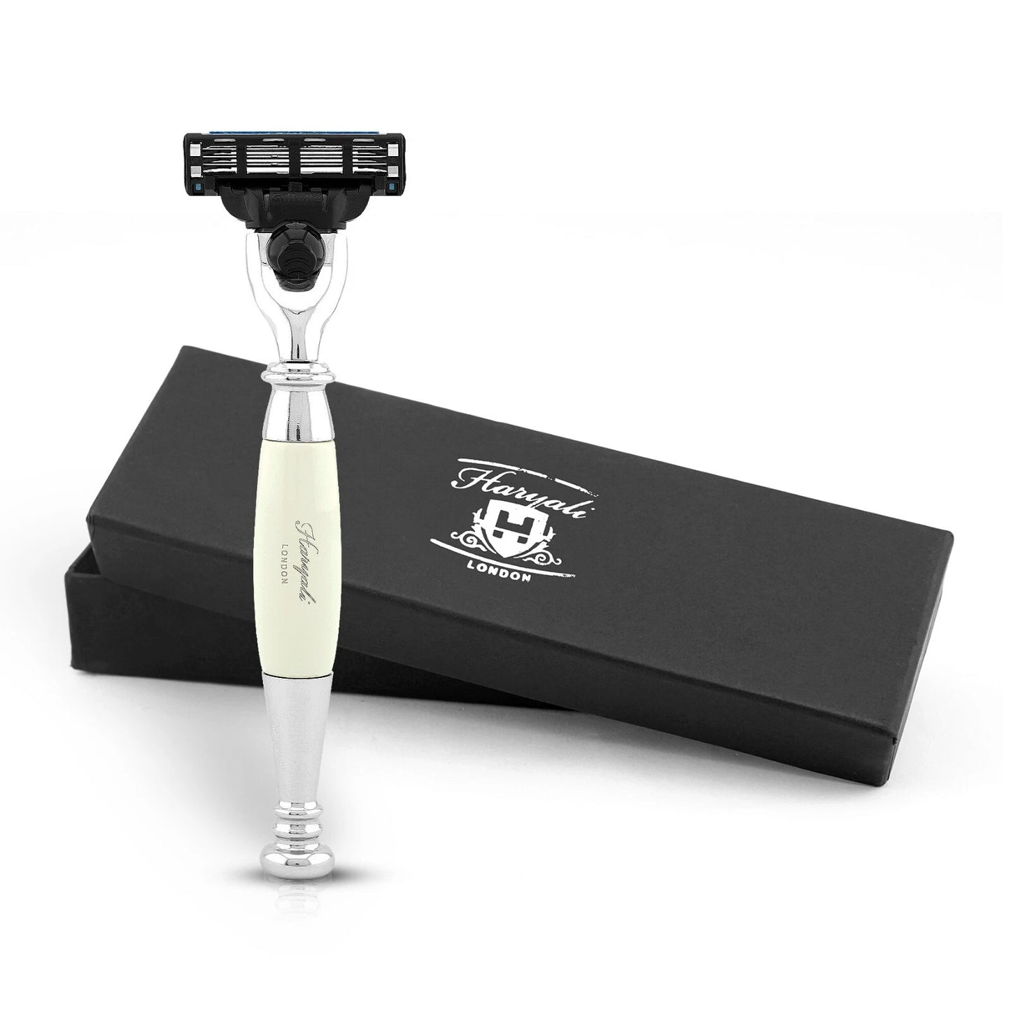 Tandoori 3 Blade Razor Ivory Half Nex Grip