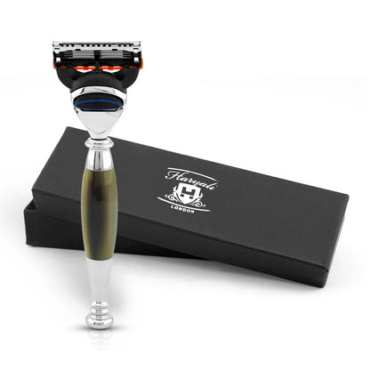 Tandoori 5 Blade Razor Half Tortoise Horn Imitation