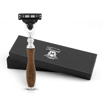 Haryali's 3 Edge Shaving Razor, Wooden Handle