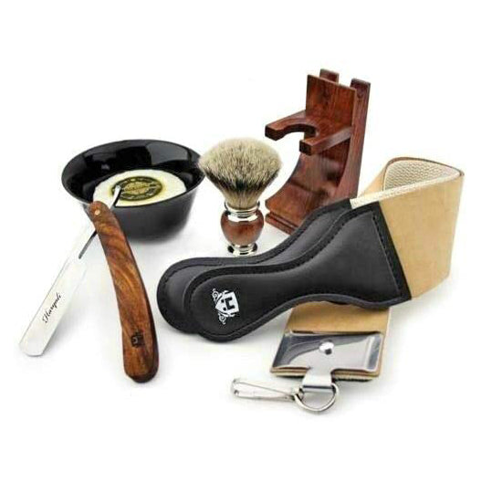 Cut Throat Razor Gift Set - Wooden | Haryali London UK – HARYALI LONDON