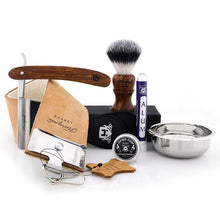 Load image into Gallery viewer, Haryali&#39;s Wooden Straight Razor Kit