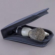 Load image into Gallery viewer, Haryali London 3Pcs Shaving Kit with 3 Edge Razor &amp; Super Badger Brush with Leather Pouch - Shaving Gift Set - HARYALI LONDON